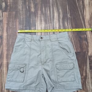 Woolrich Women M? Shorts Utility Cargo Khaki Hiking Outdoors Cotton Performance